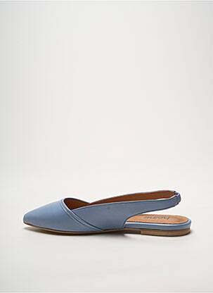 Sandales/nu pieds matière lisse talon plat jusqu'à 3cm bleu HEINE femme