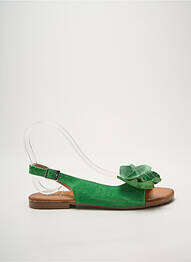 Sandales/nu pieds chiquet talon plat jusqu'à 3cm vert HEINE femme