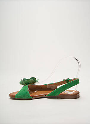 Sandales/nu pieds chiquet talon plat jusqu'à 3cm vert HEINE femme