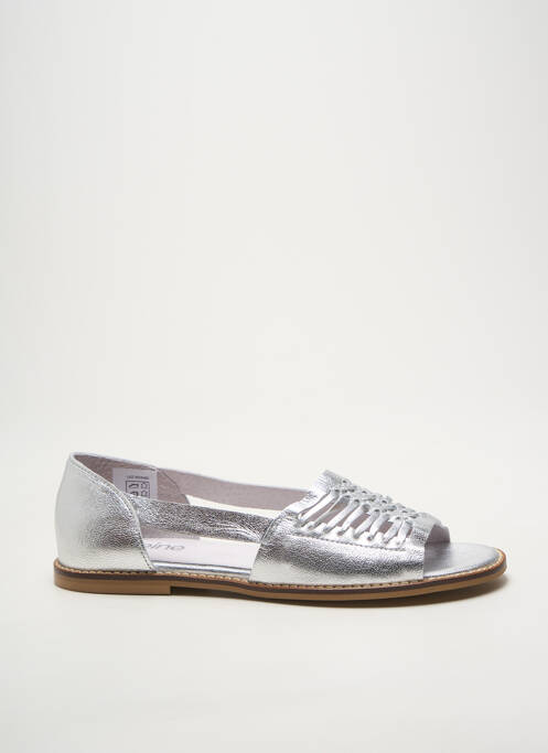 Sandales/nu pieds chiquet talon plat jusqu'à 3cm argent HEINE femme