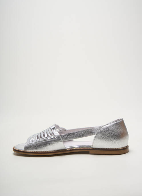 Sandales/nu pieds chiquet talon plat jusqu'à 3cm argent HEINE femme