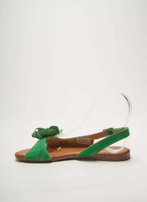 Sandales/nu pieds chiquet talon plat jusqu'à 3cm vert HEINE femme
