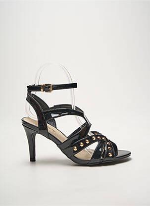 Sandales/nu pieds matière lisse talon de 7 à 9cm noir HEINE femme