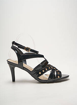 Sandales/nu pieds matière lisse talon de 7 à 9cm noir HEINE femme