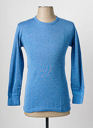 T-shirt stretch manches longues bleu MOULIN NEUF homme