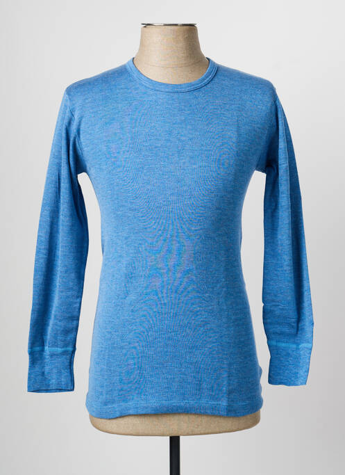T-shirt stretch manches longues bleu MOULIN NEUF homme