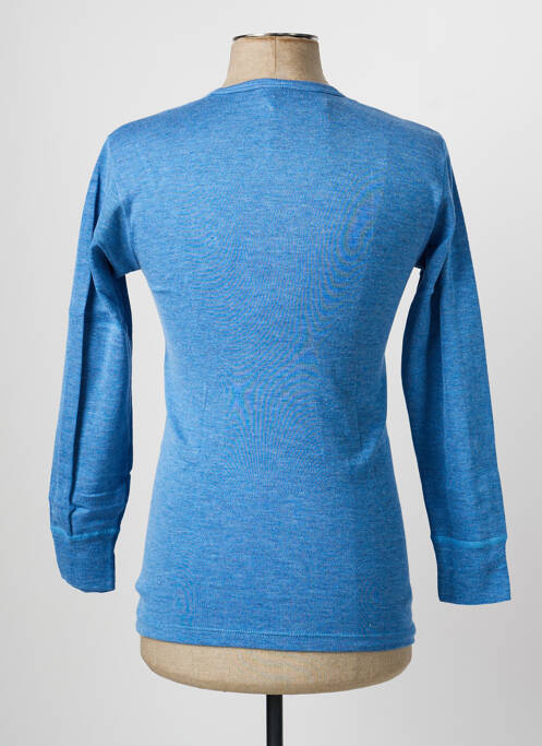 T-shirt stretch manches longues bleu MOULIN NEUF homme