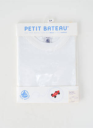 T-shirt manches longues manches longues blanc PETIT BATEAU garçon