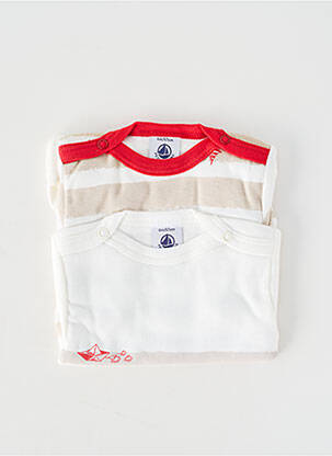 Body lingerie imprimé rayures blanc PETIT BATEAU garcon