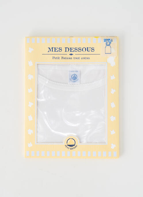 T-shirt coupe cintrée fines bretelles blanc PETIT BATEAU fille