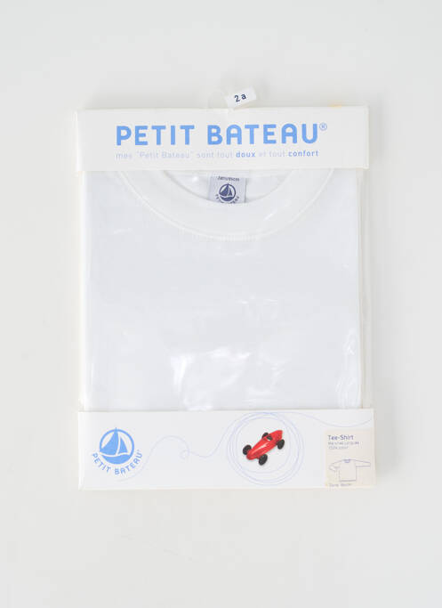 T-shirt manches longues manches longues blanc PETIT BATEAU garcon
