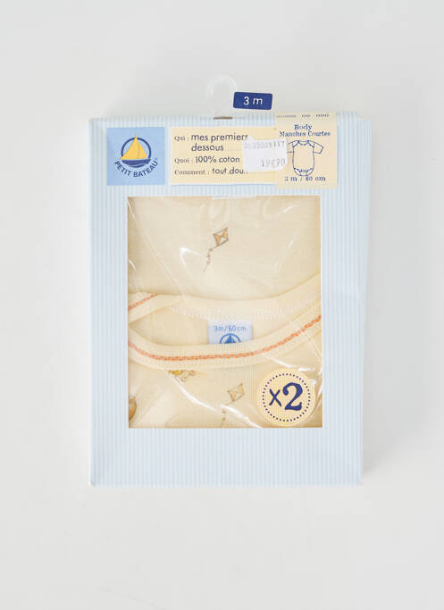 Body lingerie imprimé fantaisie jaune PETIT BATEAU enfant