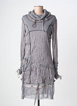 Robe mi-longue manches longues manches longues gris CAMAGE femme
