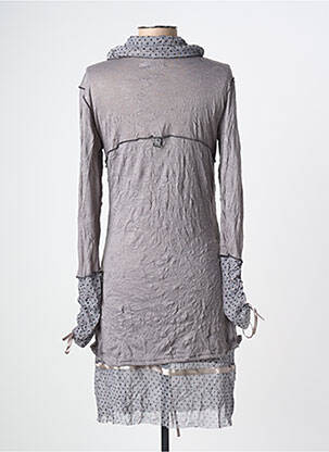 Robe mi-longue manches longues manches longues gris CAMAGE femme