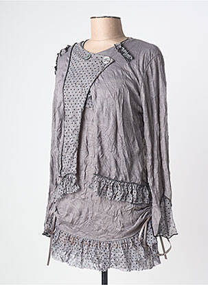 Twin-set coupe cintrée gris CAMAGE femme