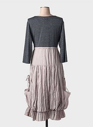 Robe mi-longue manches longues manches longues gris CAMAGE femme