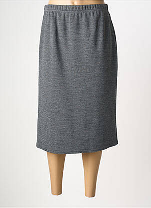 Jupe mi-longue coupe droite gris QUATRE VINGT JOURS femme