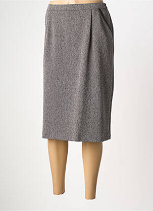 Jupe mi-longue coupe droite gris PLURIELLES femme