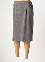 Jupe mi-longue coupe droite gris PLURIELLES femme