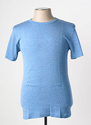 T-shirt tissage chiné manches courtes bleu JET homme