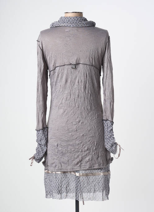 Robe mi-longue manches longues manches longues gris CAMAGE femme