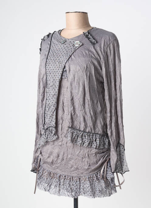 Twin-set coupe cintrée gris CAMAGE femme
