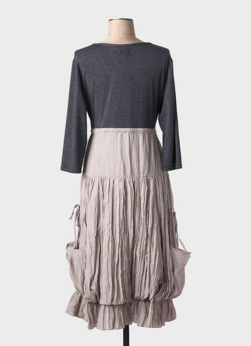Robe mi-longue manches longues manches longues gris CAMAGE femme
