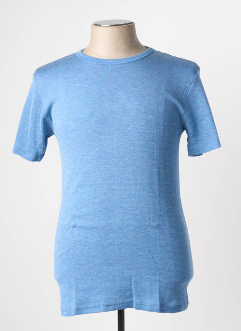 T-shirt tissage chiné manches courtes bleu JET homme