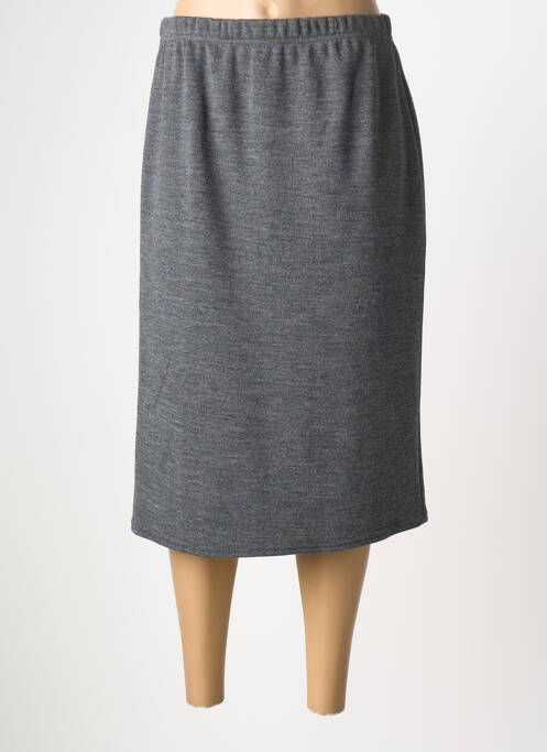 Jupe mi-longue coupe droite gris QUATRE VINGT JOURS femme