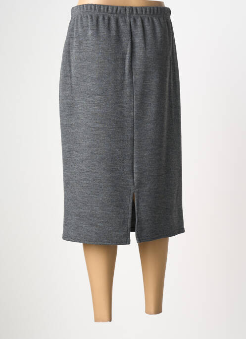 Jupe mi-longue coupe droite gris QUATRE VINGT JOURS femme