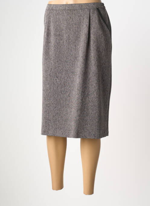 Jupe mi-longue coupe droite gris PLURIELLES femme