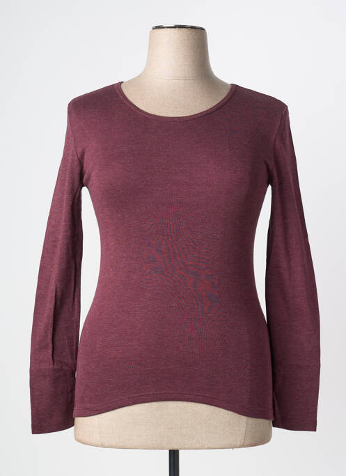 T-shirt stretch manches longues rouge CON-TA femme