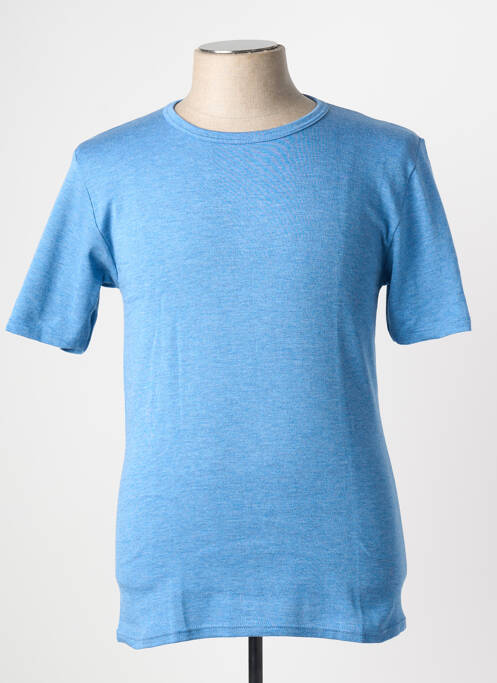 T-shirt tissage chiné manches courtes bleu ACHEL homme