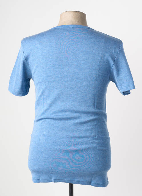 T-shirt tissage chiné manches courtes bleu JET homme