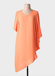 Tunique manches courtes tissage crêpe orange SEMPRE PIU femme
