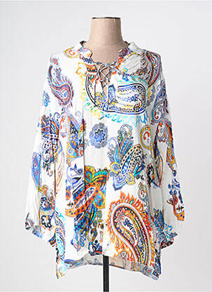 Blouse imprimé fantaisie manches longues blanc KARIN HERTZ femme