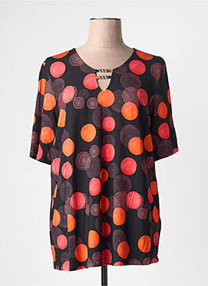 T-shirt imprimé fantaisie manches courtes noir CHALOU femme