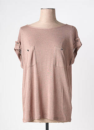 T-shirt coupe droite manches courtes marron MARBLE femme