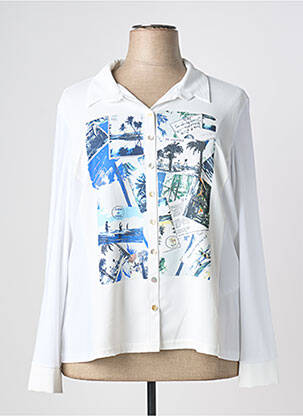 Chemisier tissage crêpe manches longues blanc JOSEPH RIBKOFF femme