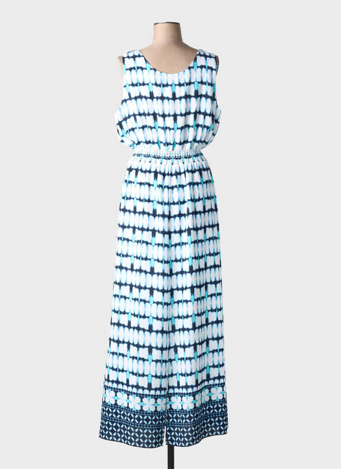 Robe longue imprimé fantaisie sans manche bleu JOSEPH RIBKOFF femme