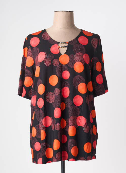 T-shirt imprimé fantaisie manches courtes noir CHALOU femme