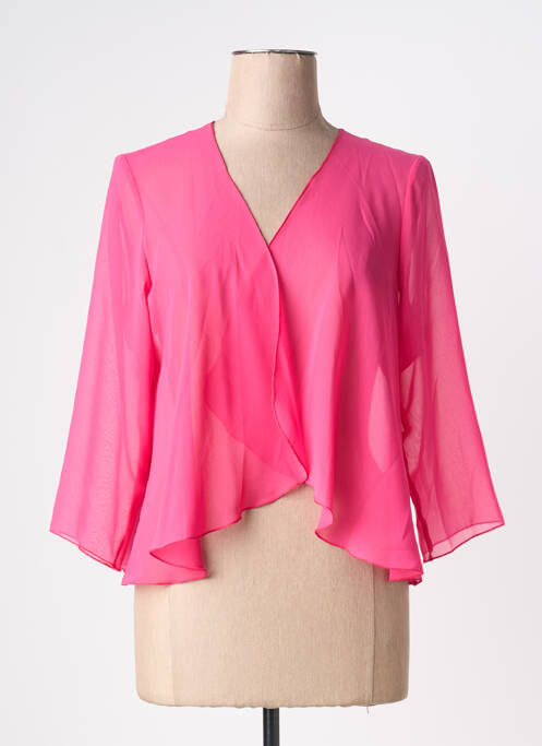 Gilet manches longues manches 3/4 rose fonce GREGORY PAT femme