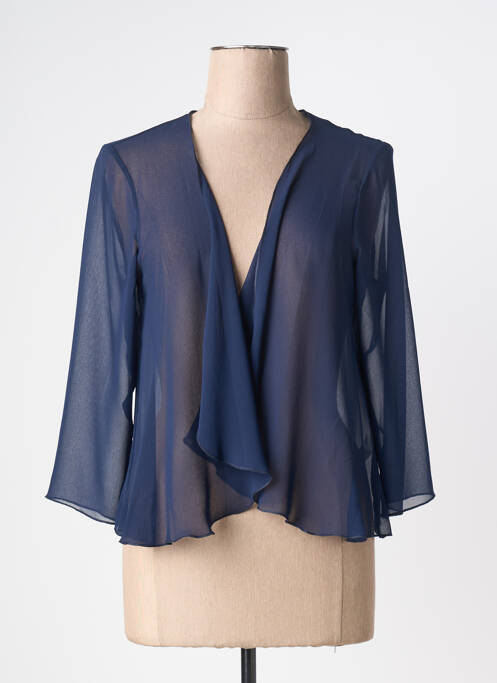 Gilet manches longues manches 3/4 bleu fonce GREGORY PAT femme