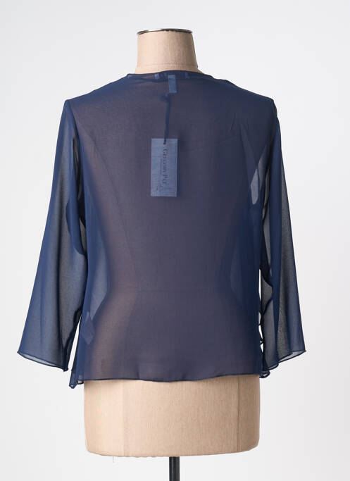Gilet manches longues manches 3/4 bleu fonce GREGORY PAT femme