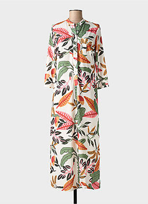 Robe longue imprimé fleurs manches 3/4 vert FUEGO WOMAN femme