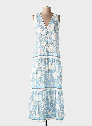 Robe longue imprimé fantaisie sans manche bleu FUEGO WOMAN femme