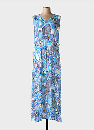 Robe mi-longue sans manche sans manche bleu DIANA GALLESI femme