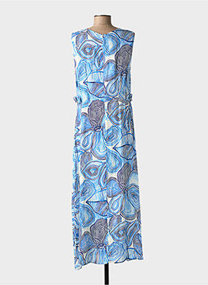 Robe mi-longue sans manche sans manche bleu DIANA GALLESI femme