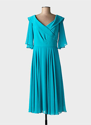 Robe mi-longue manches 3/4 manches 3/4 bleu JOSEPH RIBKOFF femme