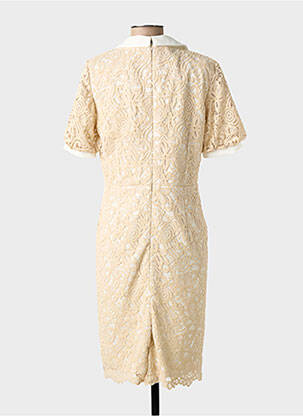Robe mi-longue manches courtes manches courtes beige LINEA RAFFAELLI femme